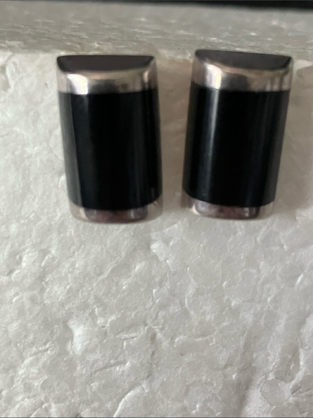 CII Sterling Silver and Onyx Post Earrings